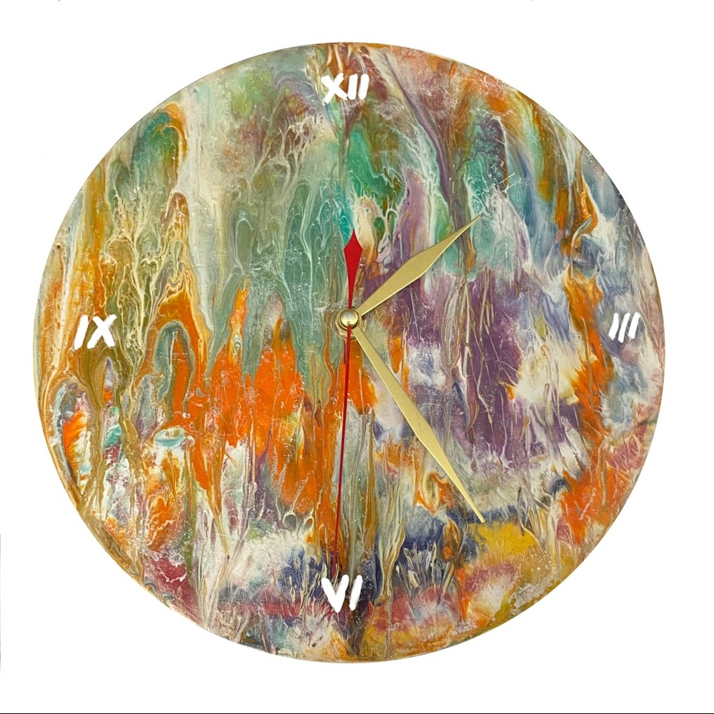 EXCLUSIVE 1 of 1 Abstract Painted Clock